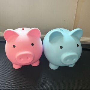 Pink and Blue Piggy Banks